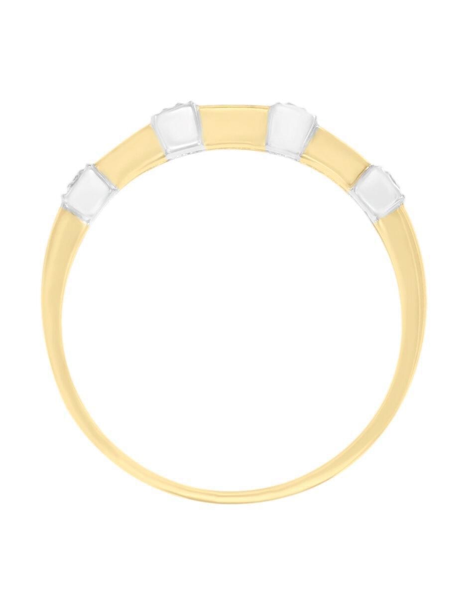 Anillo Luisiana 14 k de oro amarillo zafiro y diamante brillante 2