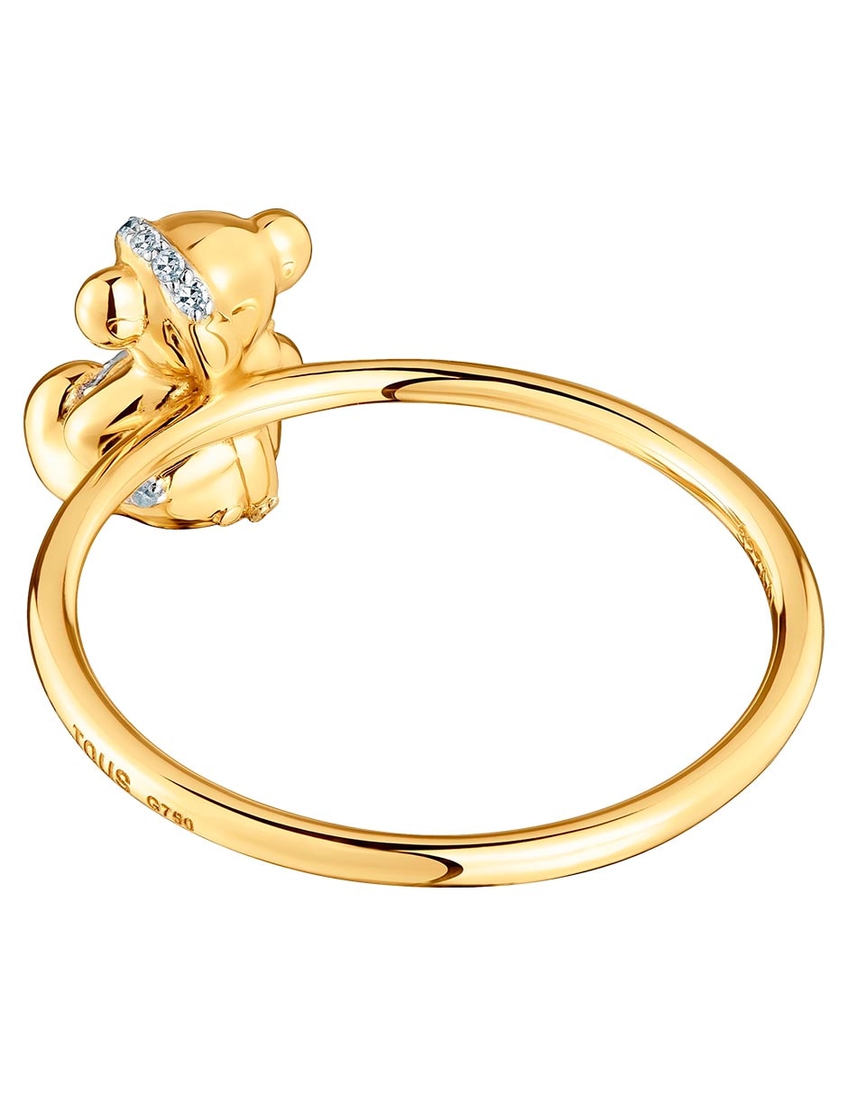Anillo de oso Lligat 18 k de oro diamante brillante 3