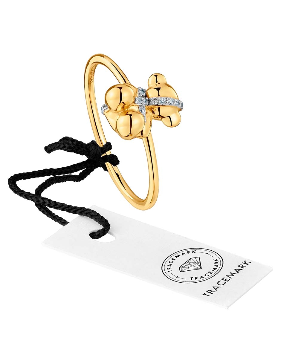 Anillo de oso Lligat 18 k de oro diamante brillante 5
