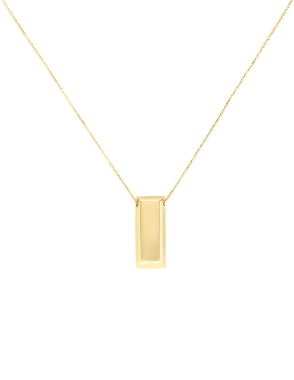 Colgante Y Dije rectangular gold de oro amarillo 14 K