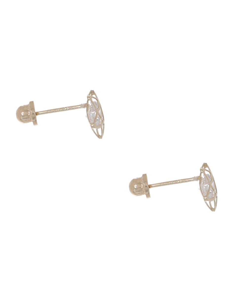 Broqueles de estrella de oro con acabado brillante zirconia 3