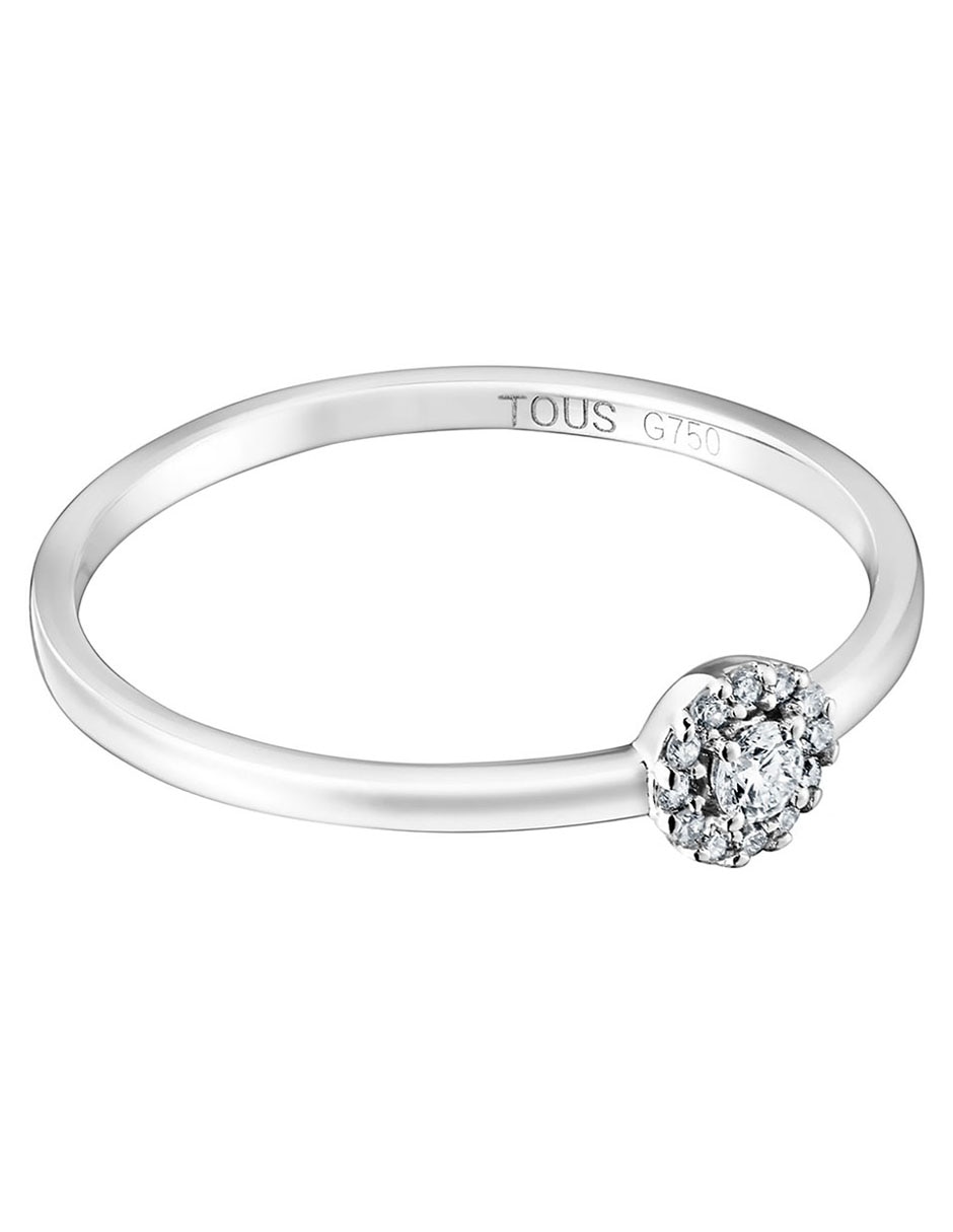 Anillo redondo Tous Les Classiques de oro blanco diamante