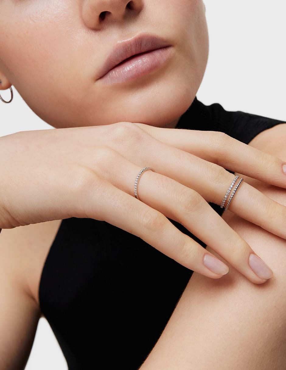 Anillo Les Classiques 18 k de oro blanco diamante pavé 5