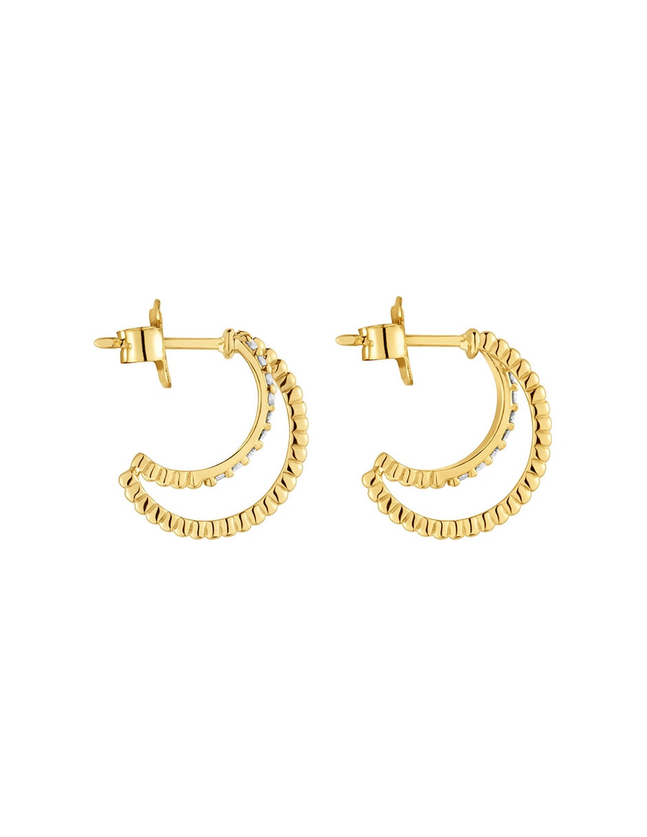 Aretes de luna Les Classiques de oro con acabado brillante diamante Aretes de luna Les Classiques de oro con acabado brillante diamante