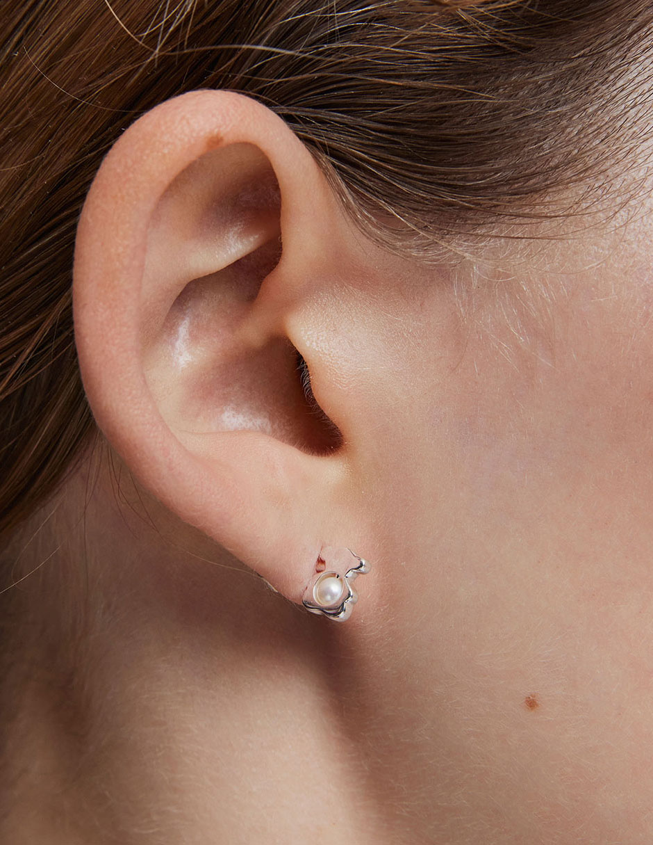 Aretes de oso I-Bear de plata P 925 con acabado espejo perla 6