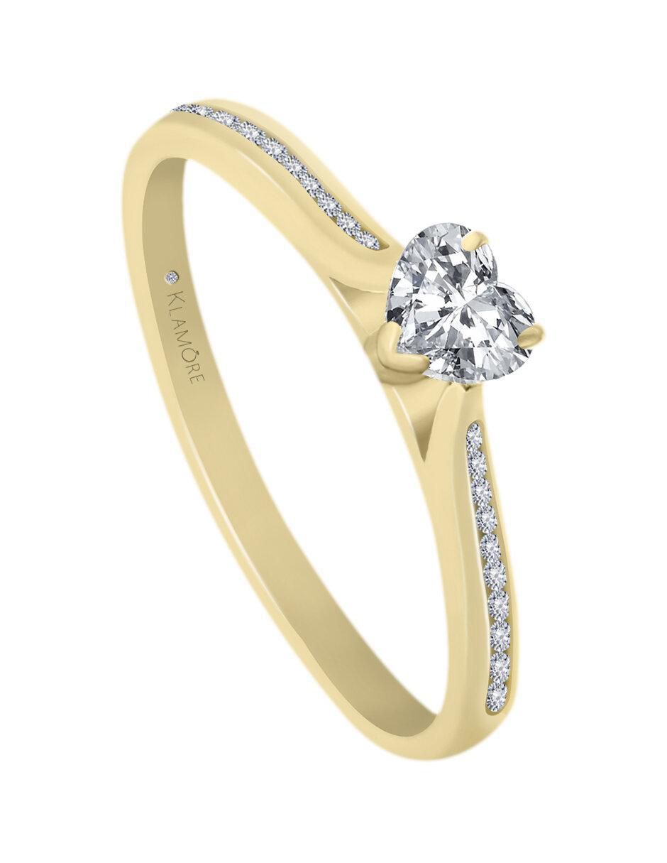 Solitario "de" oro 14 k klamore diamante