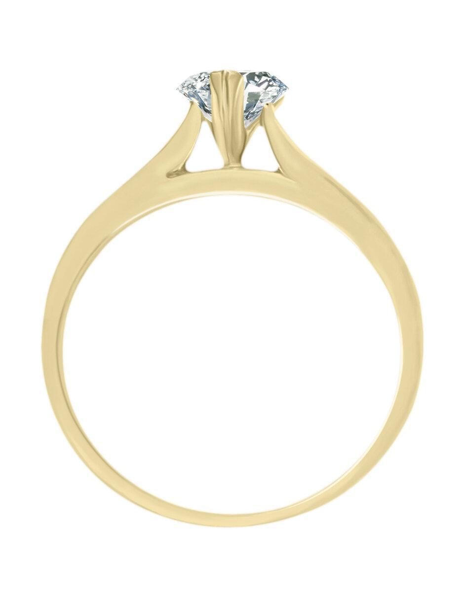 Solitario "de" oro 14 k klamore diamante