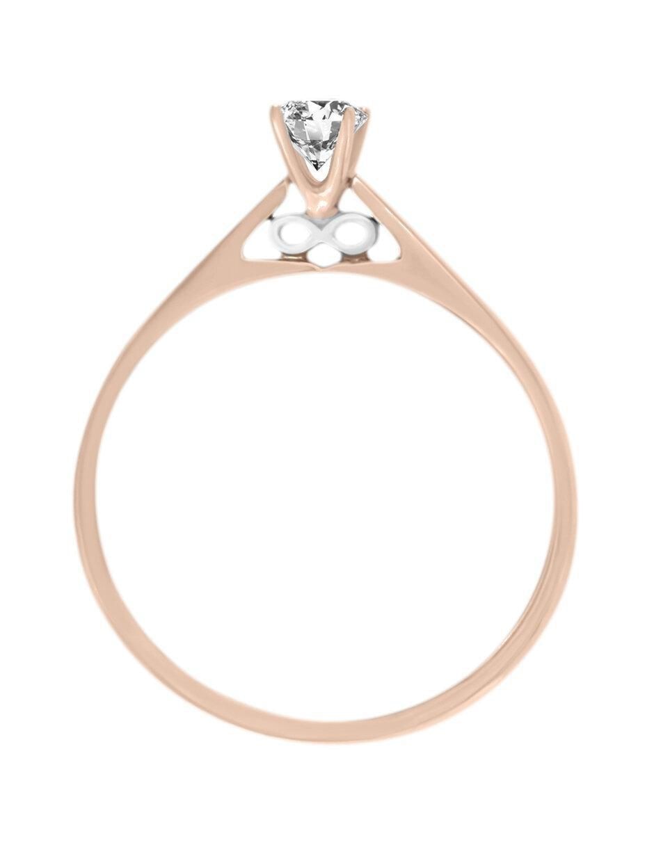 Solitario de oro 14 k Danielle diamante 2