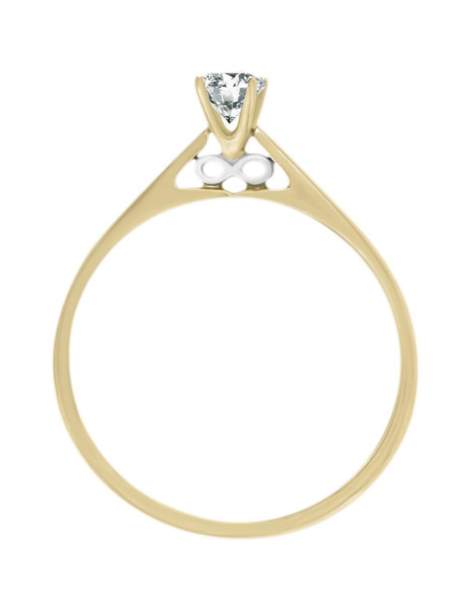 Solitario "de" oro 14 k klamore diamante