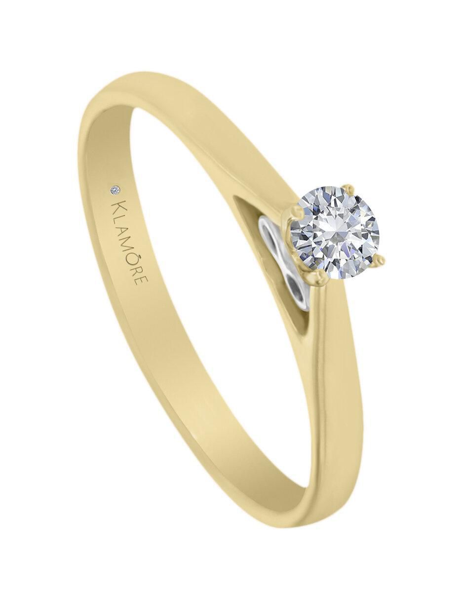 Solitario "de" oro 14 k klamore diamante