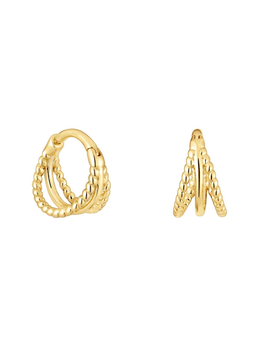 Aretes circulares de oro amarillo con acabado espejo Aretes circulares de oro amarillo con acabado espejo