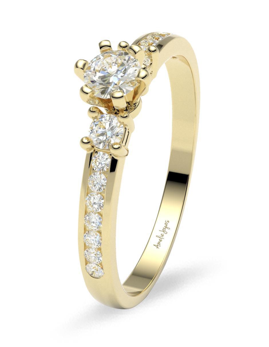 Anillo de compromiso "de" oro 18 k amelie joyas diamante