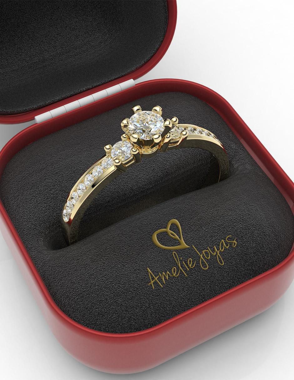 Anillo de compromiso "de" oro 18 k amelie joyas diamante