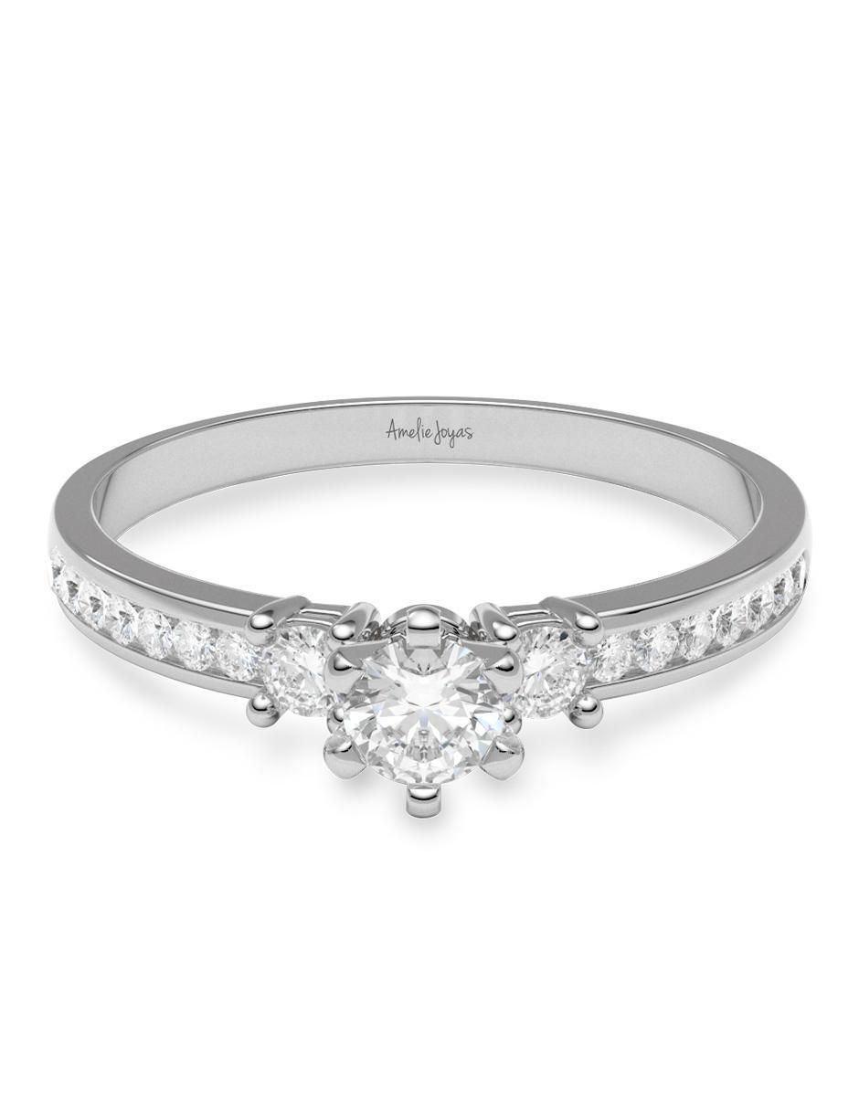 Anillo de compromiso de oro 18 k diamante Anillo de compromiso de oro 18 k diamante