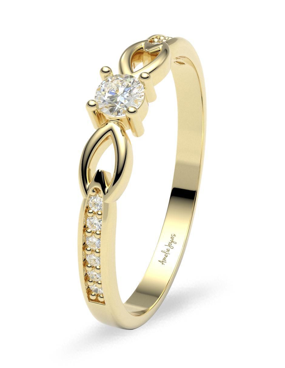 Anillo de compromiso "de" oro 14 k amelie joyas diamante