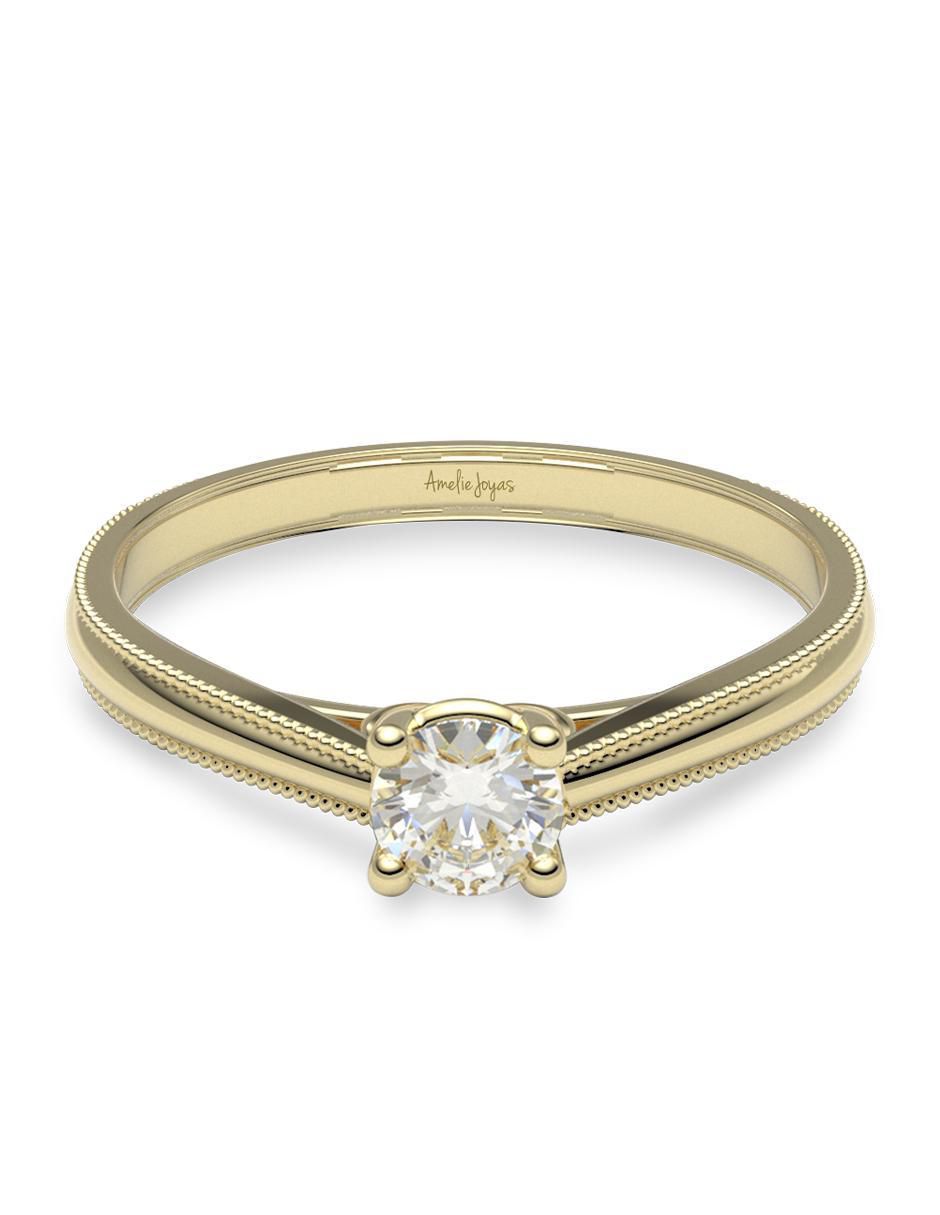 Anillo de compromiso de oro 18 k diamante