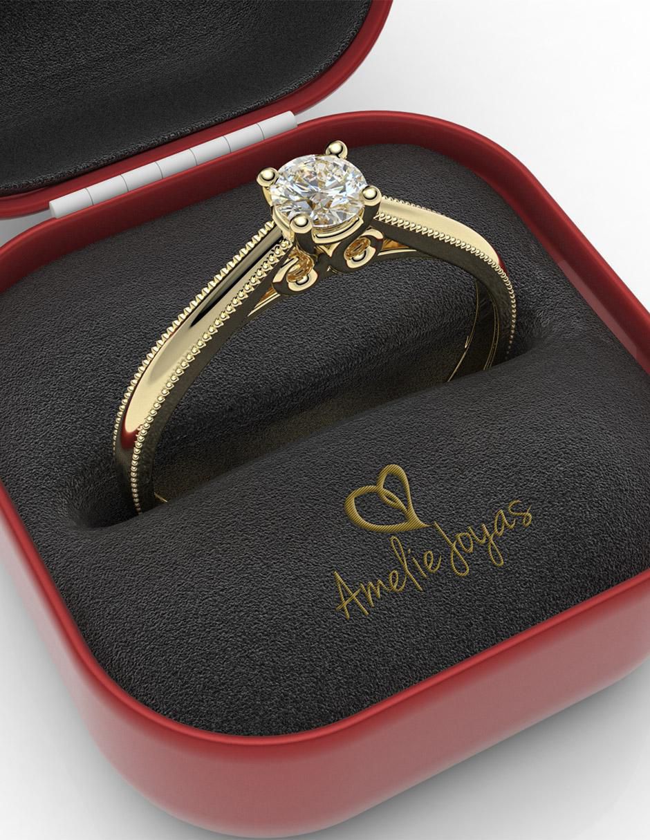 Anillo de compromiso "de" oro 18 k amelie joyas diamante