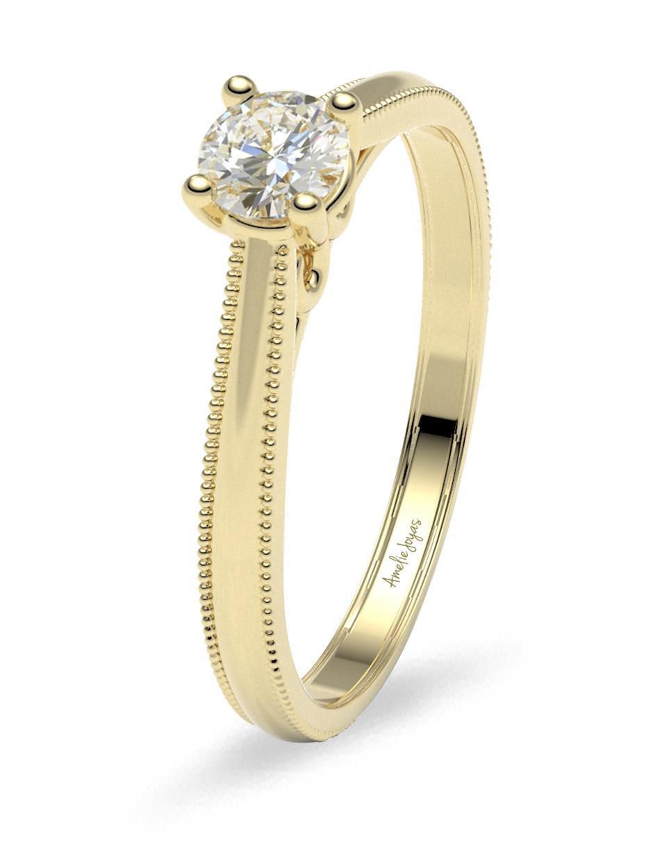 Anillo de compromiso "de" oro 14 k amelie joyas diamante