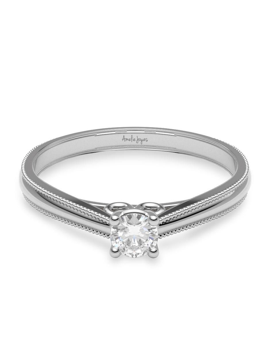 Anillo de compromiso de oro 14 k diamante Anillo de compromiso de oro 14 k diamante
