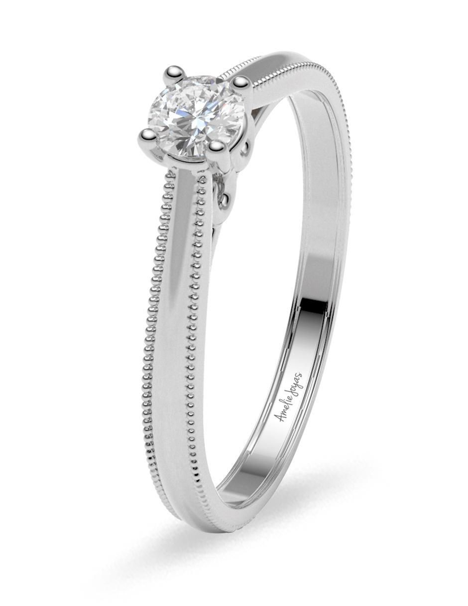 Anillo de compromiso de oro 14 k diamante 2