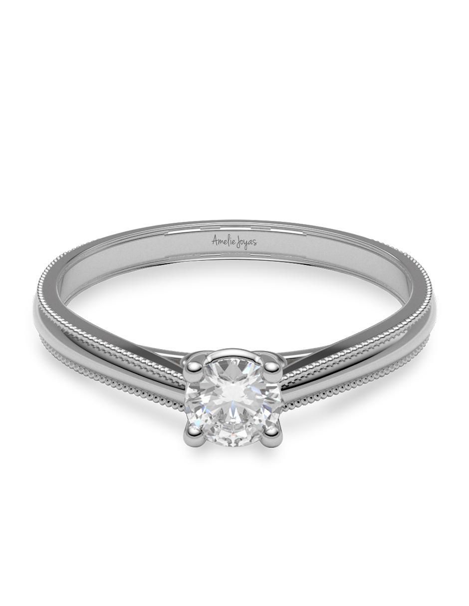Anillo de compromiso de oro 14 k diamante Anillo de compromiso de oro 14 k diamante