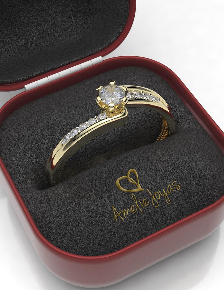 Anillo de compromiso "de" oro 18 k amelie joyas diamante