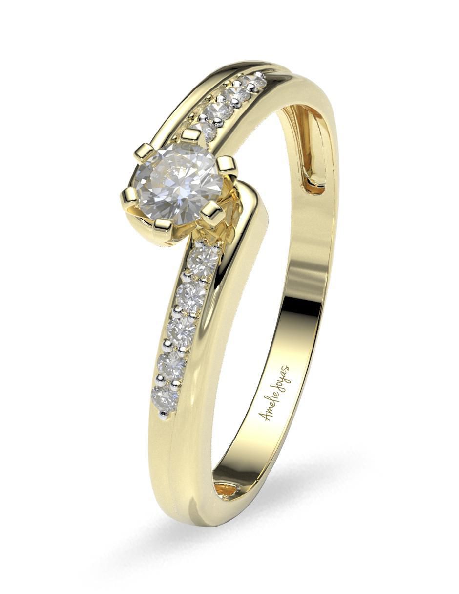 Anillo de compromiso "de" oro 14 k amelie joyas diamante