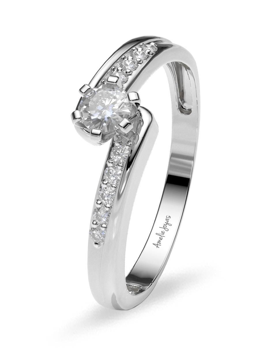 Anillo de compromiso de oro 14 k diamante 2