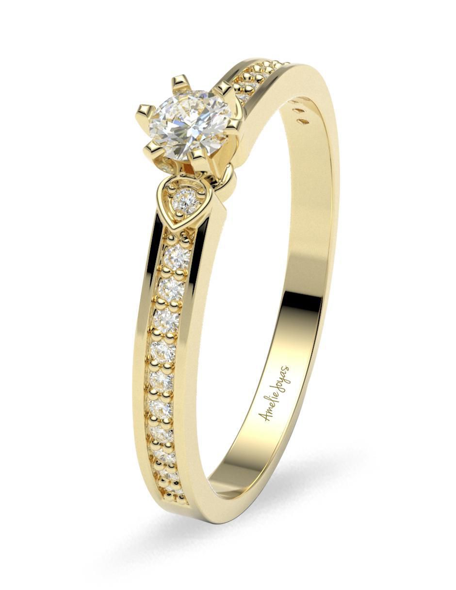Anillo de compromiso "de" oro 18 k amelie joyas diamante