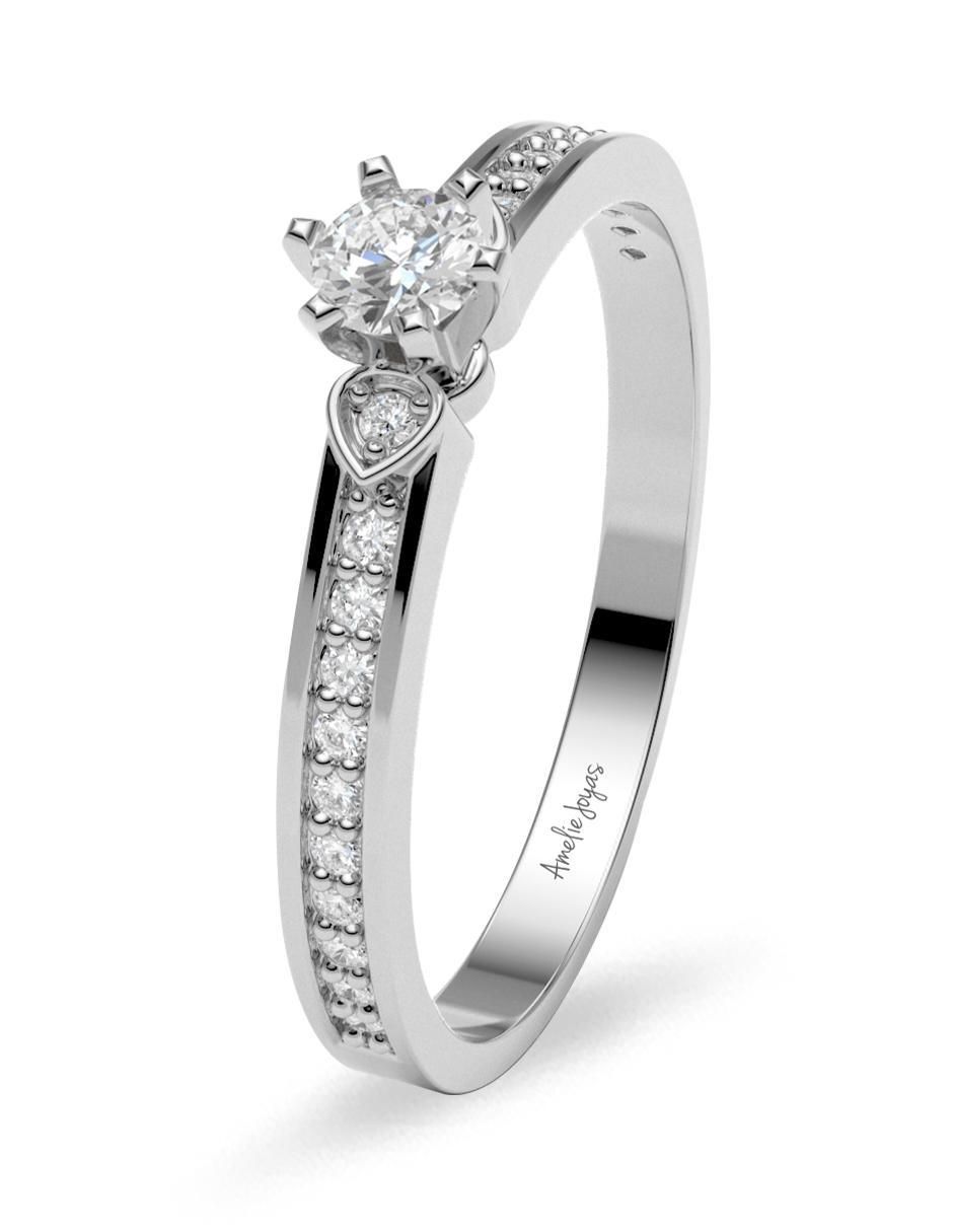 Anillo de compromiso de oro 18 k diamante 2