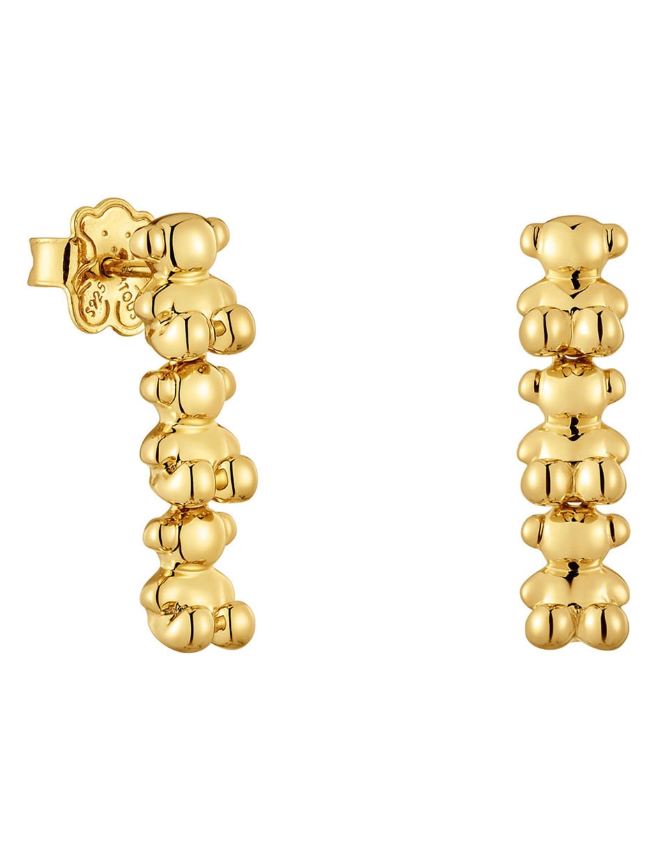 Aretes de oso Bold Bear de plata P 925 con acabado baño de oro Aretes de oso Bold Bear de plata P 925 con acabado baño de oro
