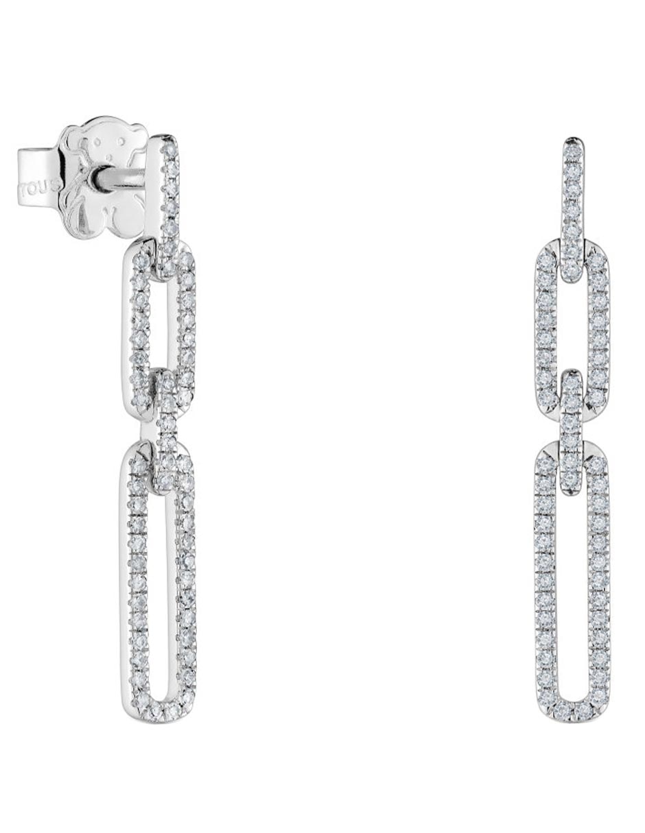 Aretes ovalados Les Classiques de oro blanco con acabado brillante diamante Aretes ovalados Les Classiques de oro blanco con acabado brillante diamante