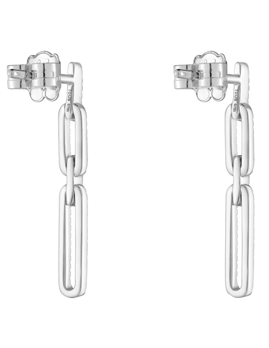 Aretes ovalados Les Classiques de oro blanco con acabado brillante diamante 2