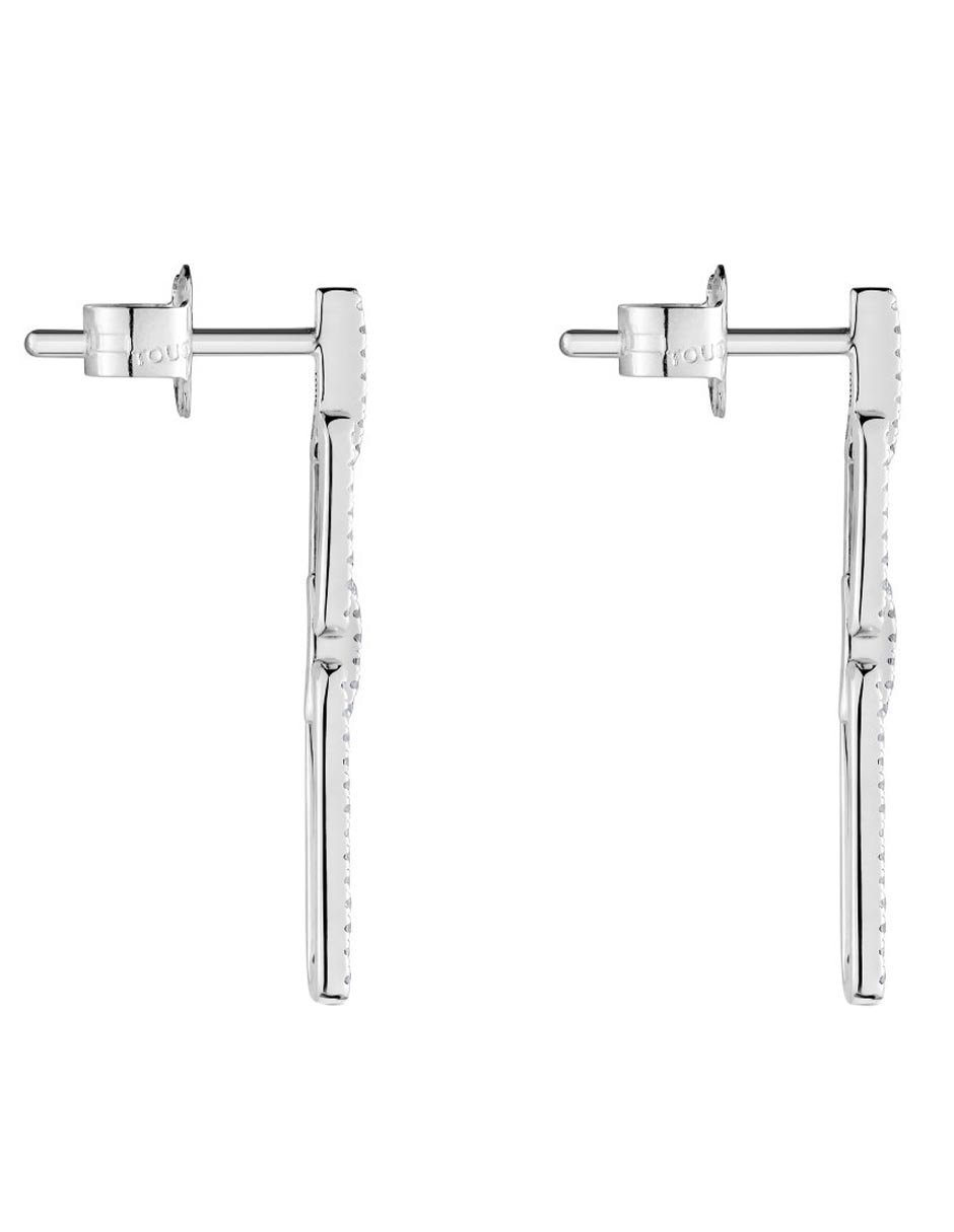 Aretes ovalados Les Classiques de oro blanco con acabado brillante diamante 3