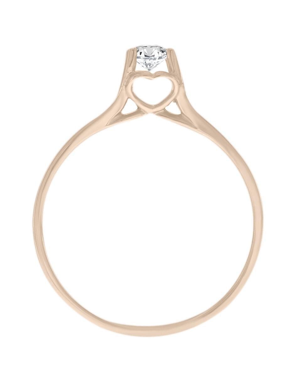 Solitario de oro 14 k Luz Karina diamante 2