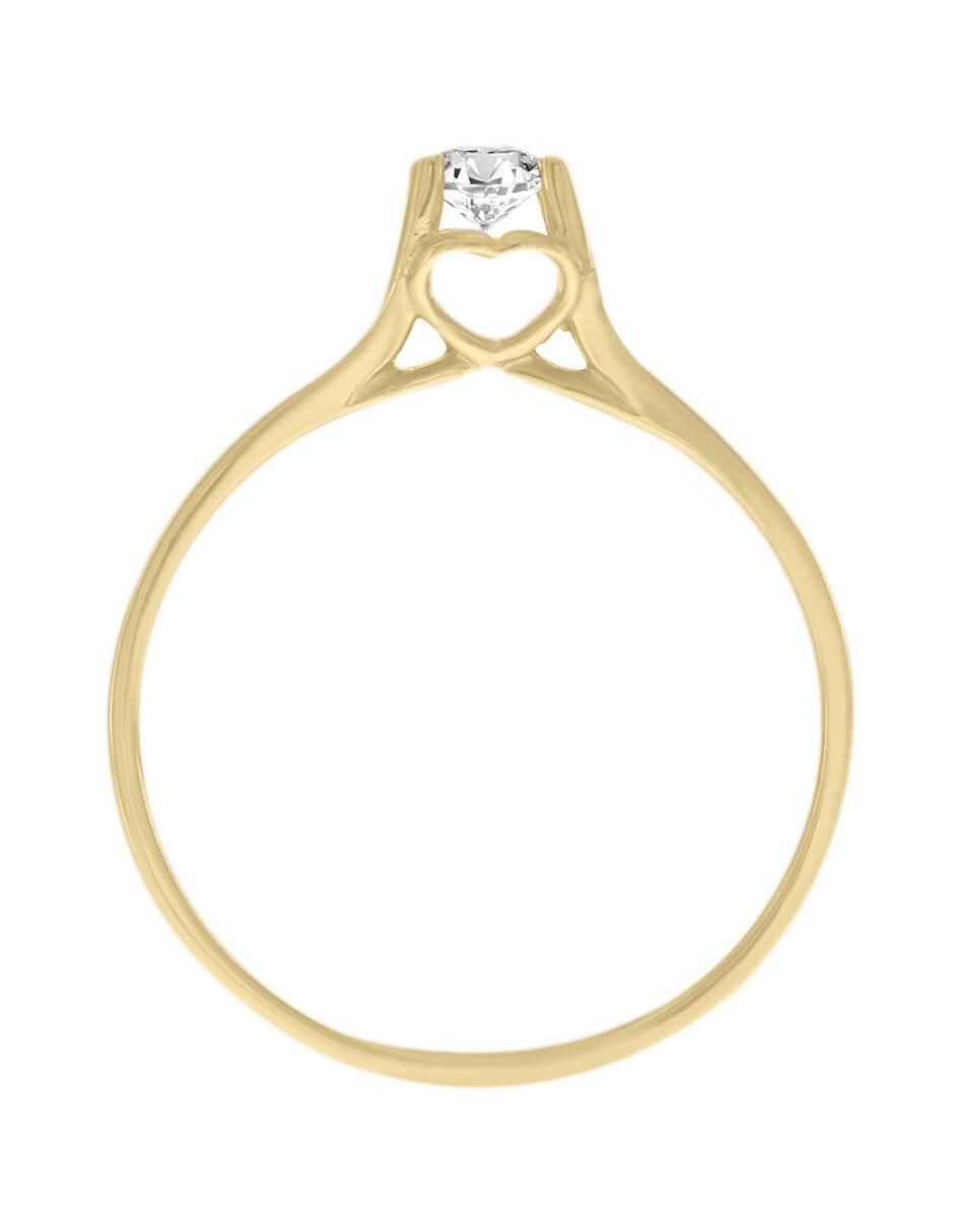 Solitario de oro 14 k Klamore diamante