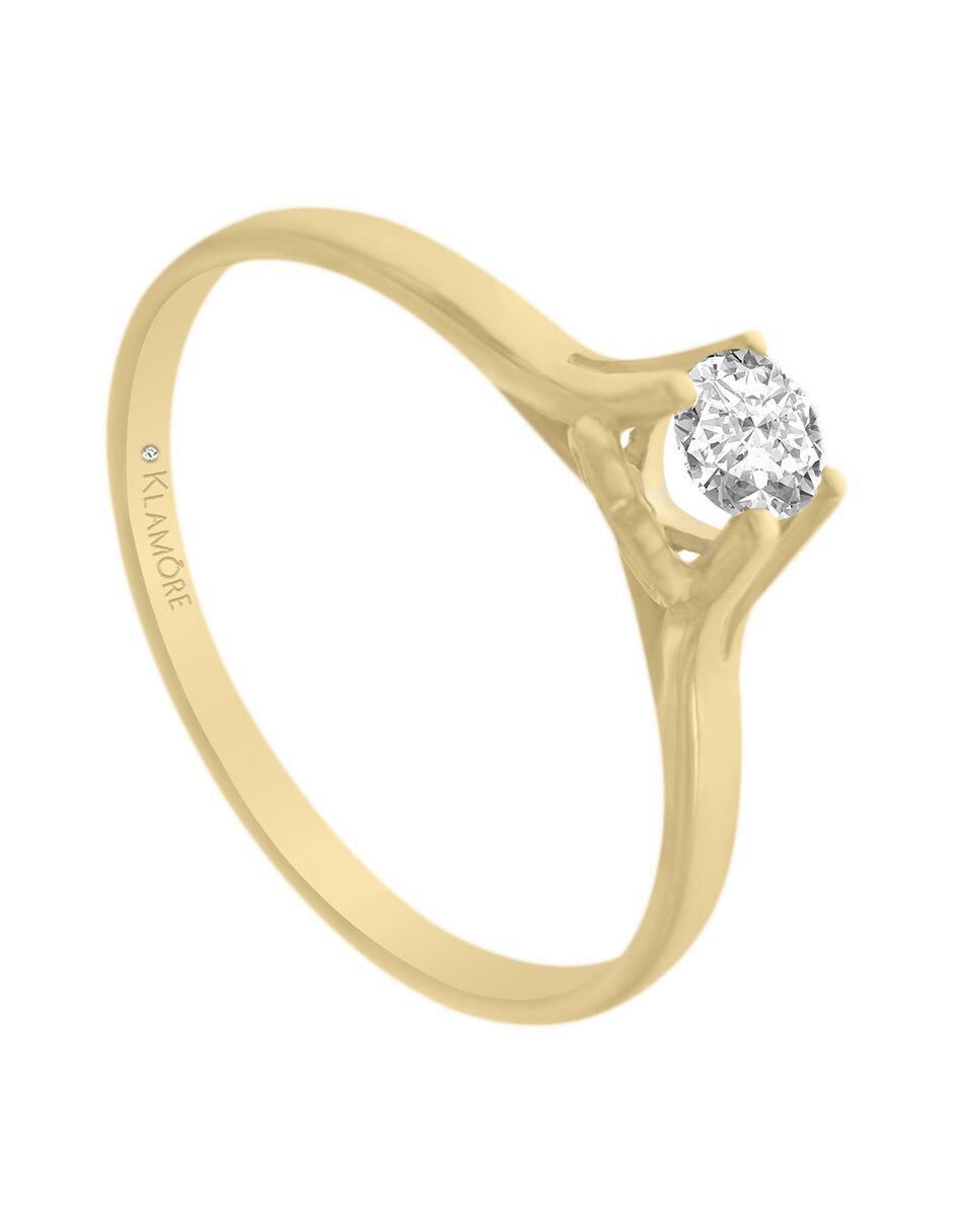 Solitario de oro 14 k Klamore diamante