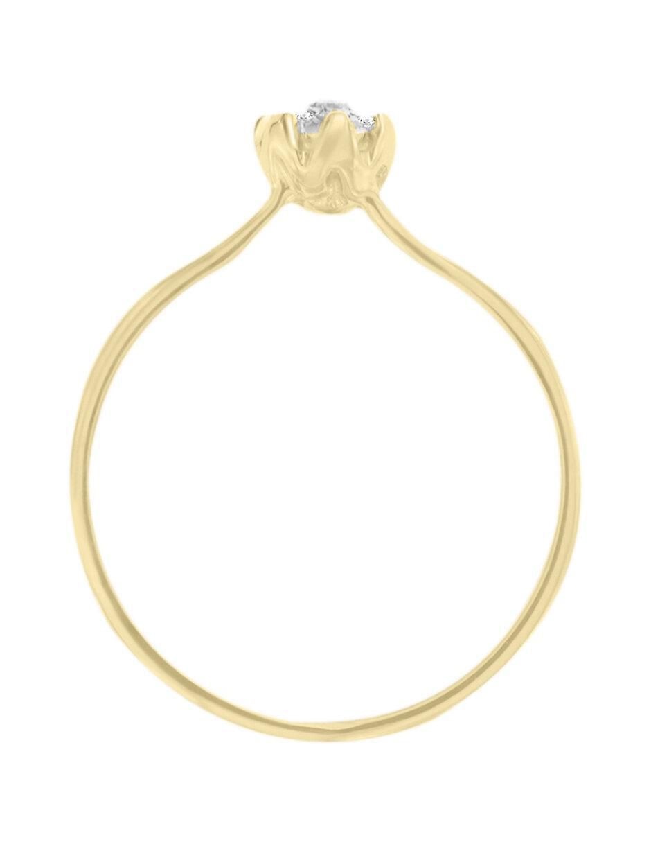 Solitario "de" oro 14 k klamore diamante