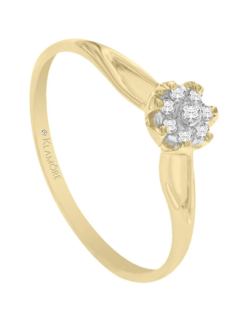 Solitario "de" oro 14 k klamore diamante