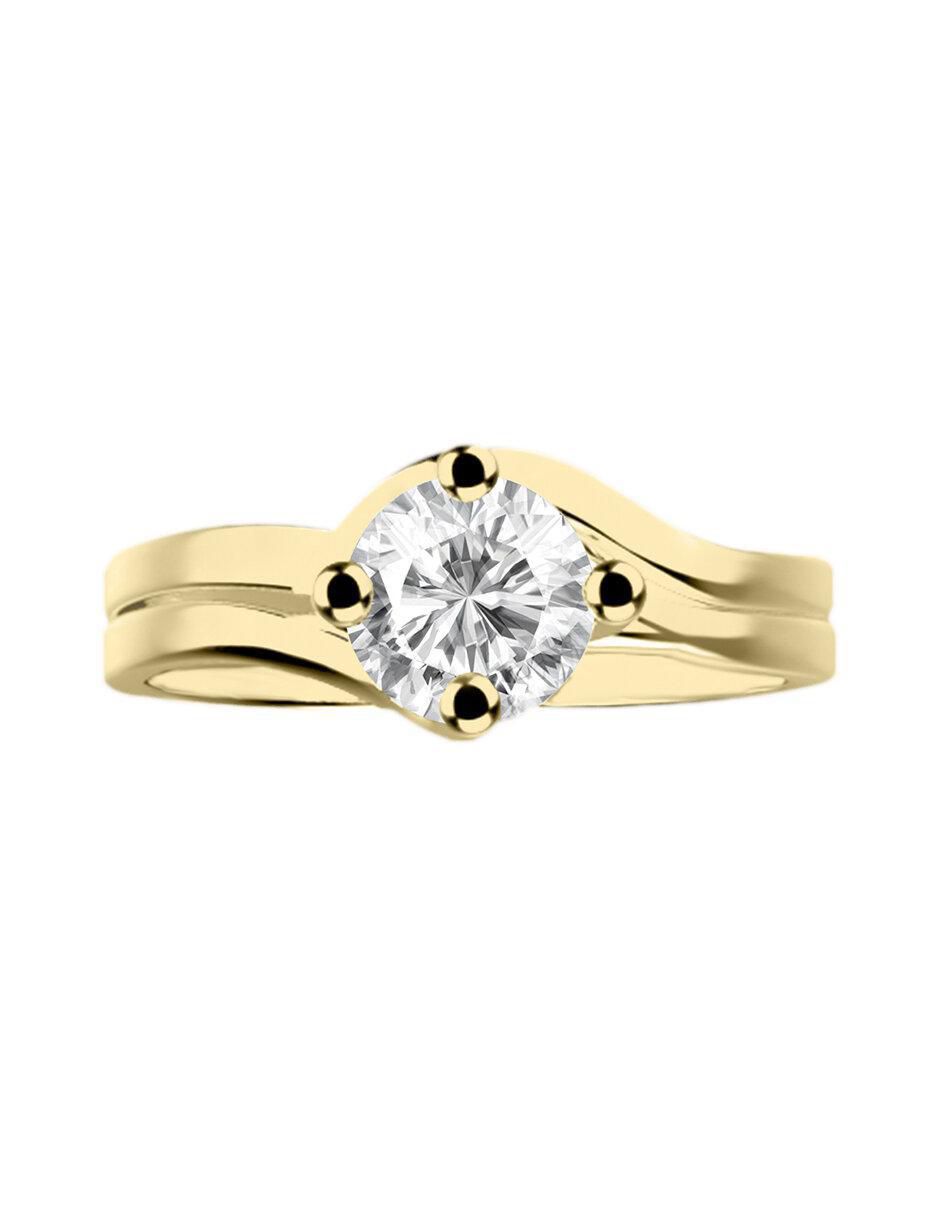 Solitario de oro 14 k Nicky diamante