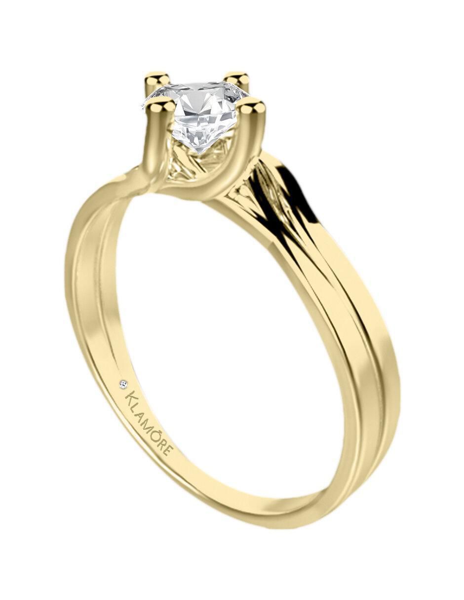 Solitario de oro 14 k Klamore diamante