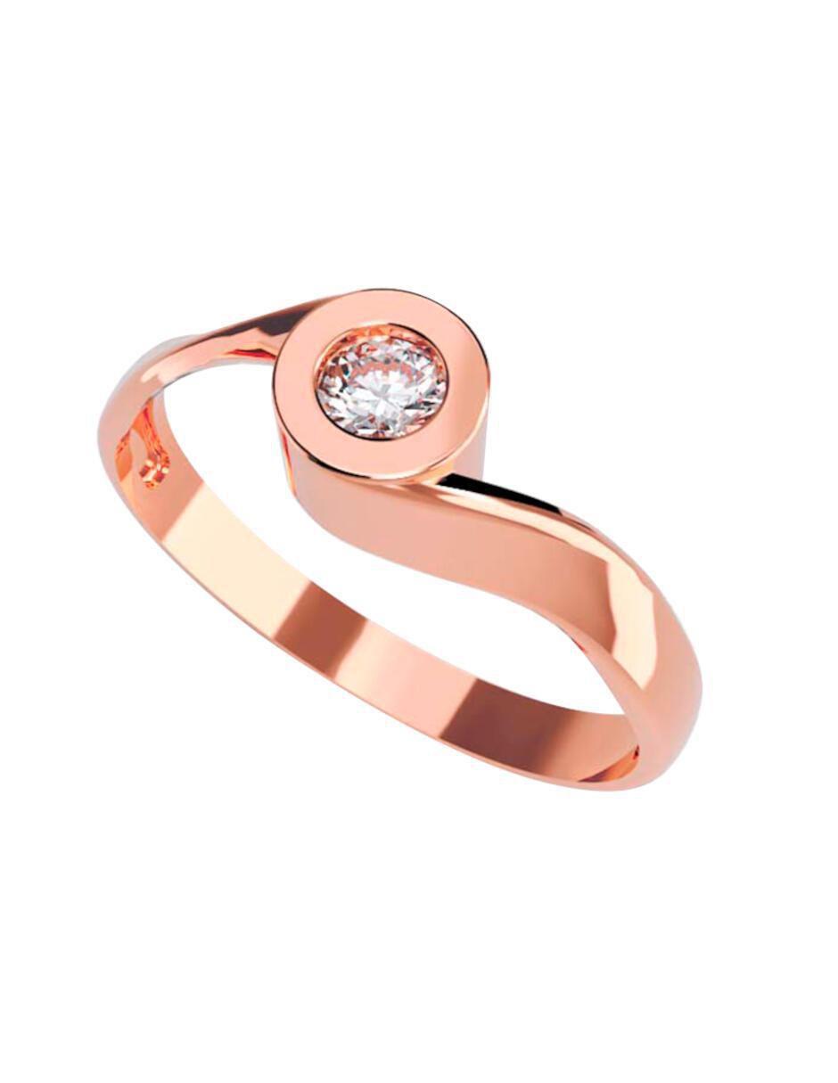 Anillo de compromiso de oro 14 k Amore Mio zirconia Suburbia