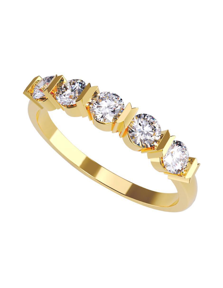 Anillo de compromiso de oro 14 k 1