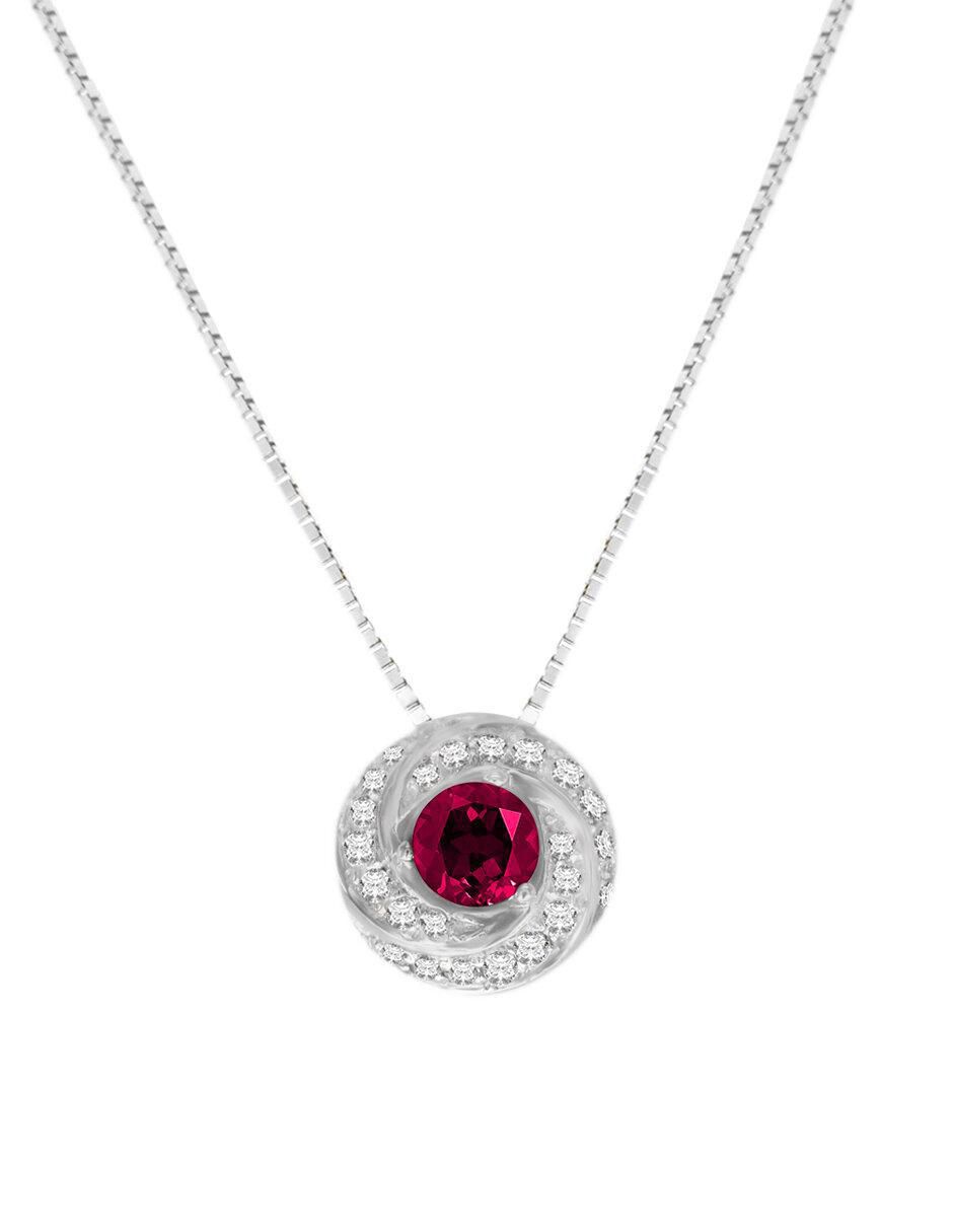 Colgante Y Dije circular hera de oro blanco 14 K