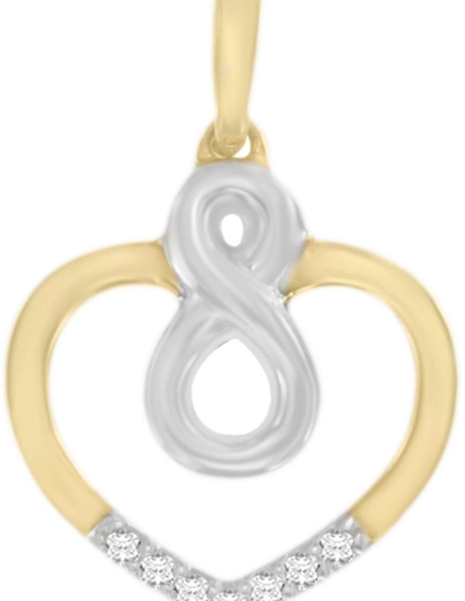 Dije de corazón de oro amarillo 14 K 2