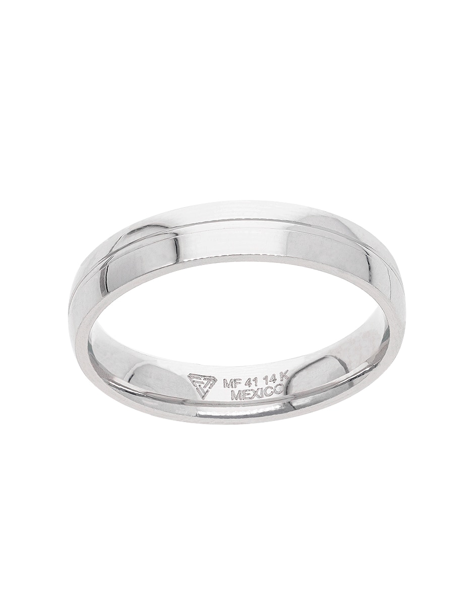 Argolla de oro blanco 14 k 2