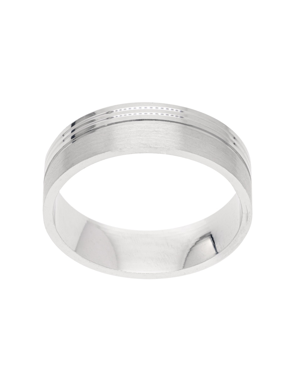 Argolla de oro blanco 14 k 2