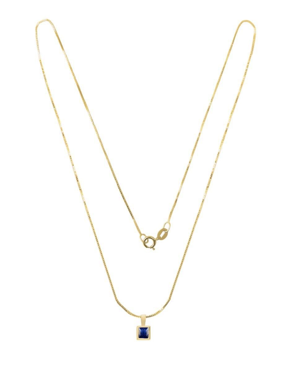 Colgante y dije "de" cuadrada fascinare zoe sin temática "de" oro 14 k zafiro