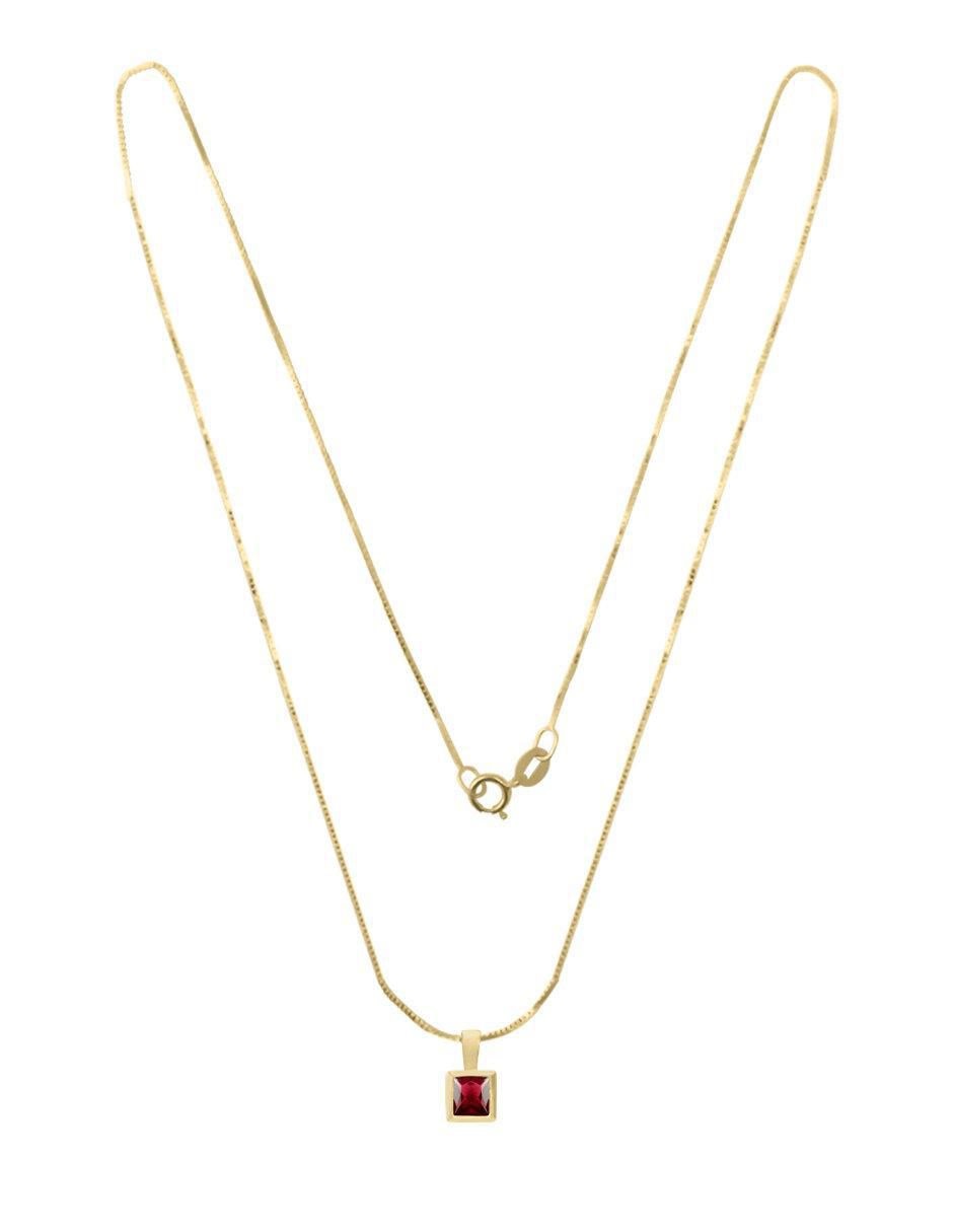 Colgante y dije "de" cuadrada fascinare zoe sin temática "de" oro 14 k rubí