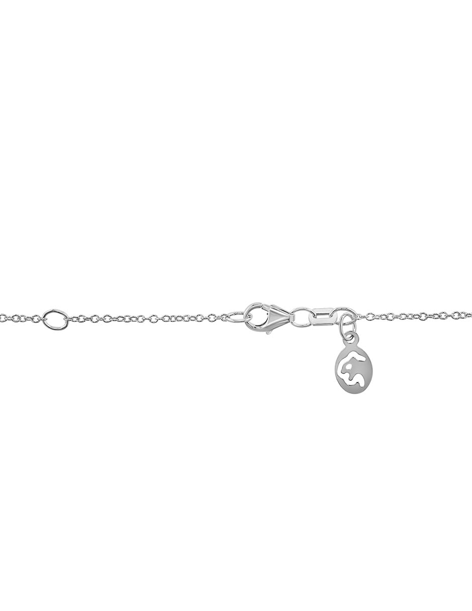 Collar de cruz de oro blanco 14 K 3